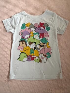 Squishmallows White Tee with Multi-Color Character Print